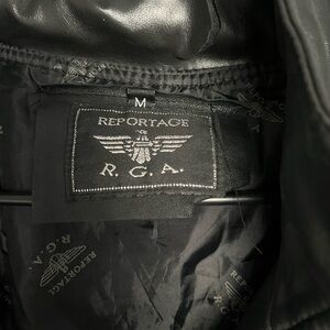 R.G.A faux Black Leather Bomber Jacket